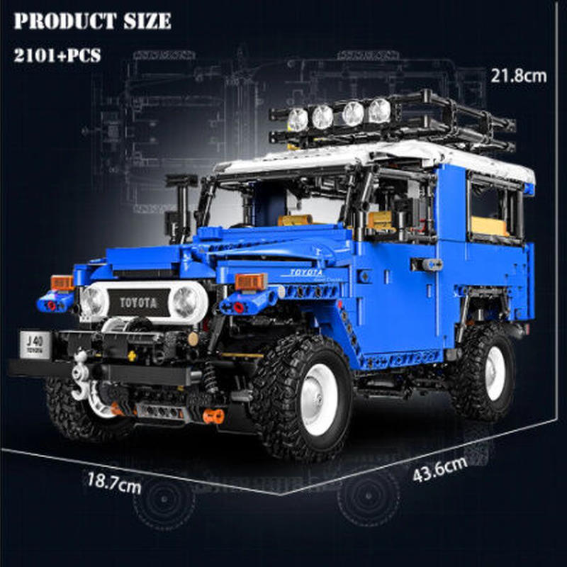 レゴテクニック互換 Toyota ランクル トヨタ ランドクルーザー Fj40 ブルー Leg