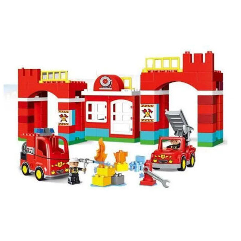 レゴデュプロのまち 互換ブロック ファイヤーステーション 消防署セット Lego互換 おもちゃ