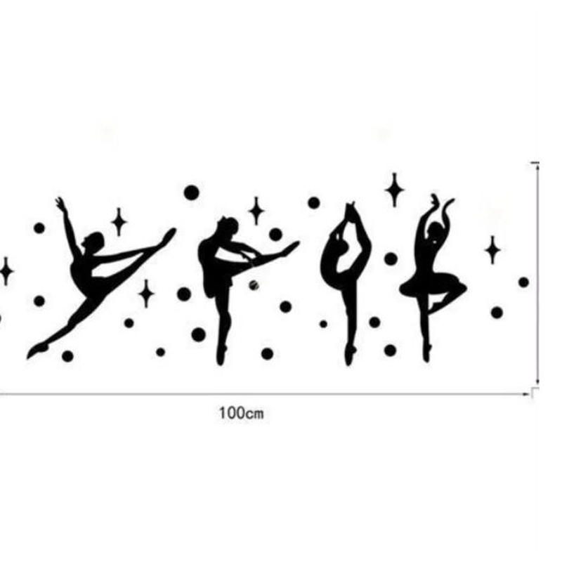 3dウォールステッカー 影シルエット バレリーナ 鏡 お洒落シール Diy キッチン 寝室 リ