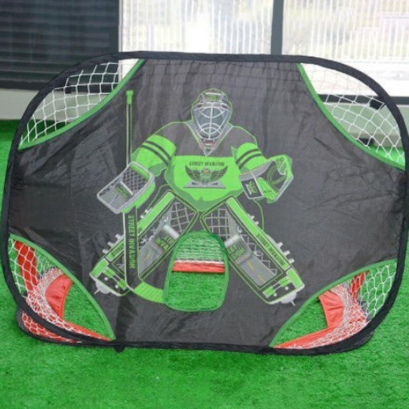 ポータブル ホッケー アイスホッケー ゲート ゴール ダブルサイド フォールディング トレーニ