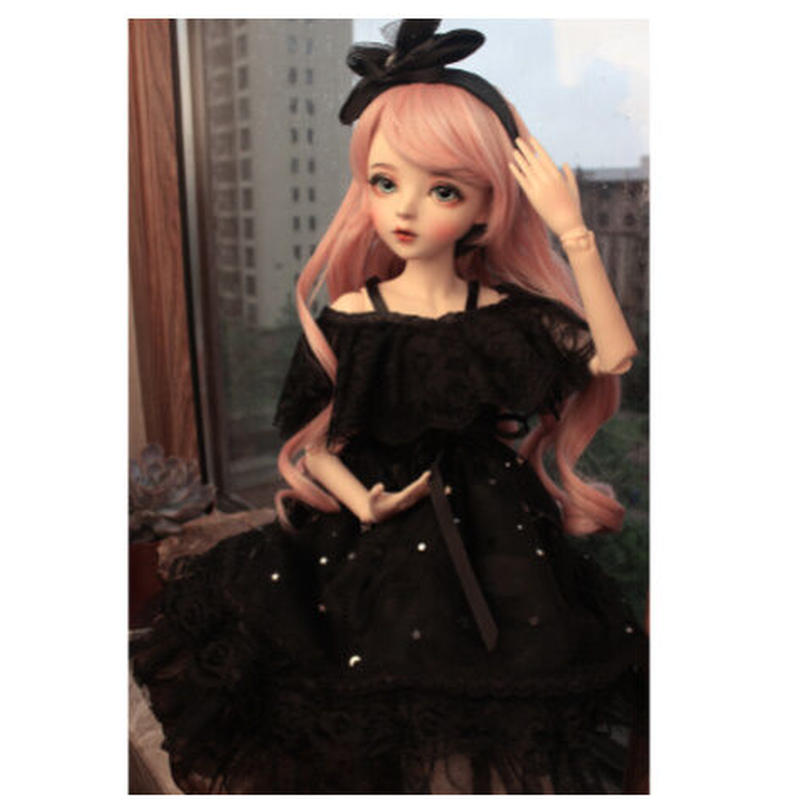 エレガントな衣装 Bjd 1 3 ピンク髪 ロリータ 球体関節人形 フルセット 60cm