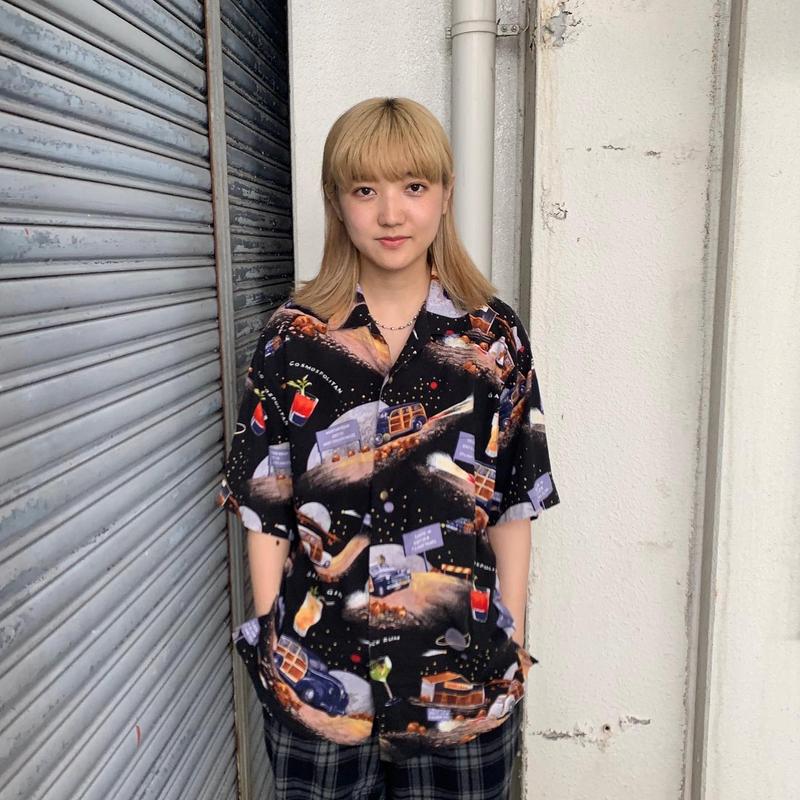 宇宙柄開襟シャツ Custom Fever