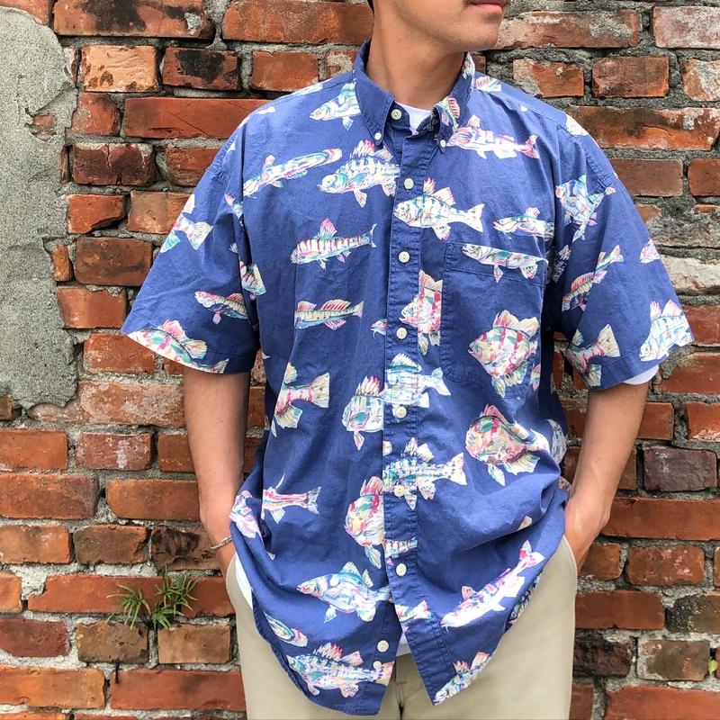 Chaps魚柄半袖シャツ Xl Custom Fever