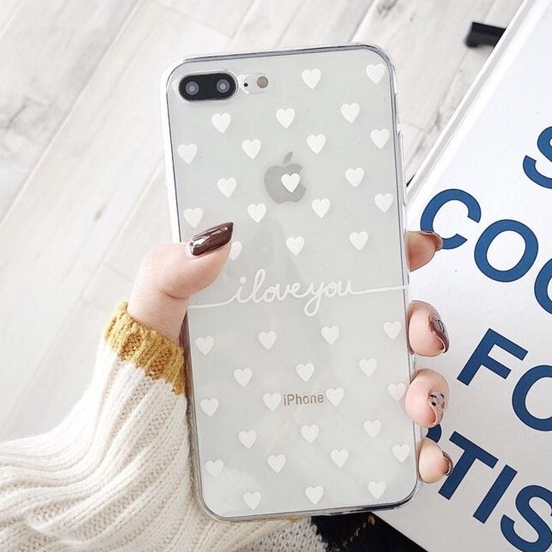 ハート柄 Iphoneケース クリアケース 韓国 透明 かわいい ケース おしゃれ お洒落 海