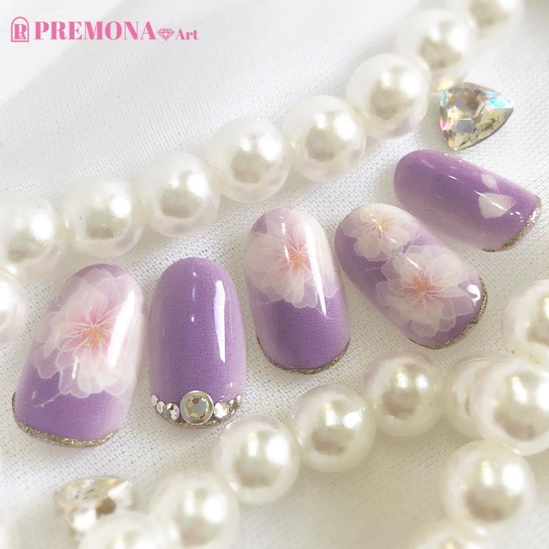 5枚セット 桜ネイル ペールラベンダー Set1000 1004 Premona Ar