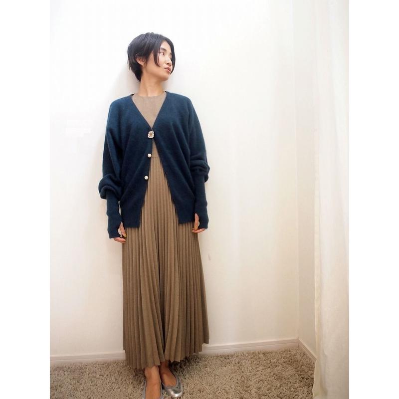 限定アイテム Antique Bijou Fur Cardigan Navy プリディ