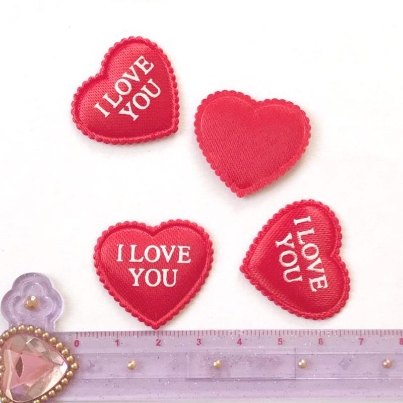 ハートモチーフ 赤 10枚 ハンドメイド パーツ 素材 キッズアクセサリー かわいい ゆめか