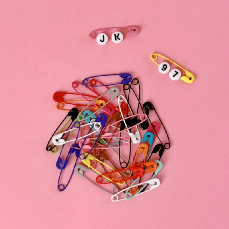 カラフル 安全ピン 27個 ハンドメイド パーツ 素材 キッズアクセサリー かわいい ゆめか