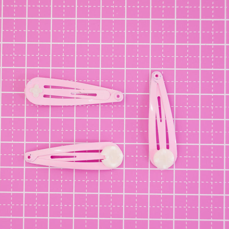 台座付き パッチンどめ 個 ハンドメイド パーツ 素材 キッズアクセサリー かわいい ゆ