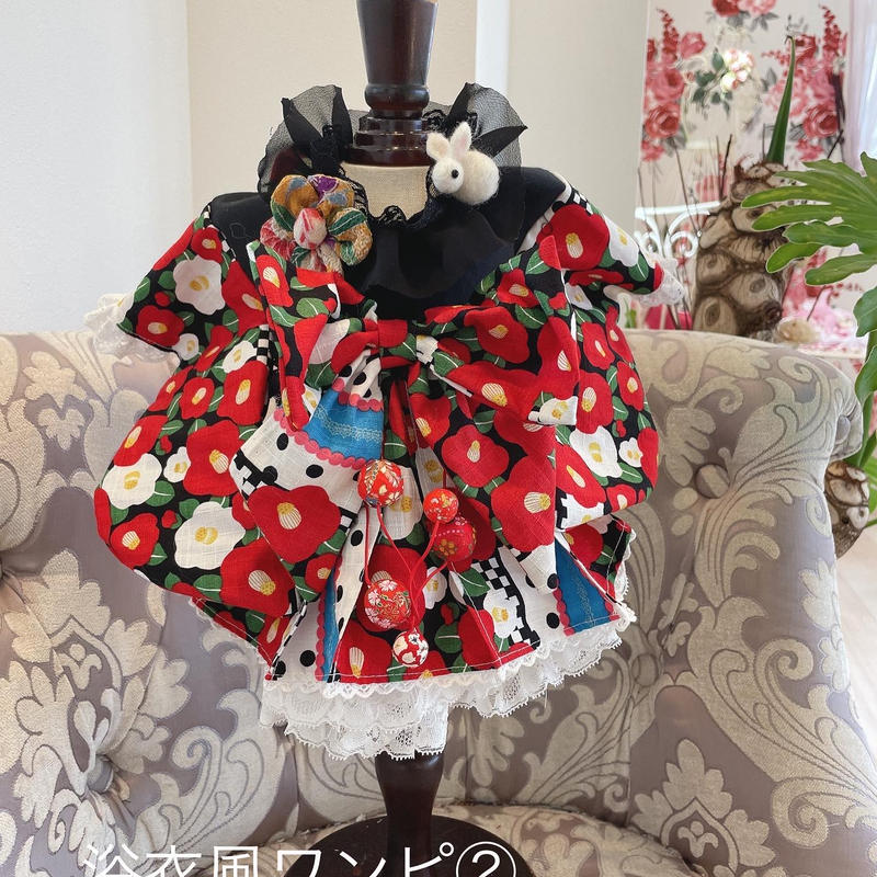 大正ロマン椿の浴衣風ワンピ Pule Jam First