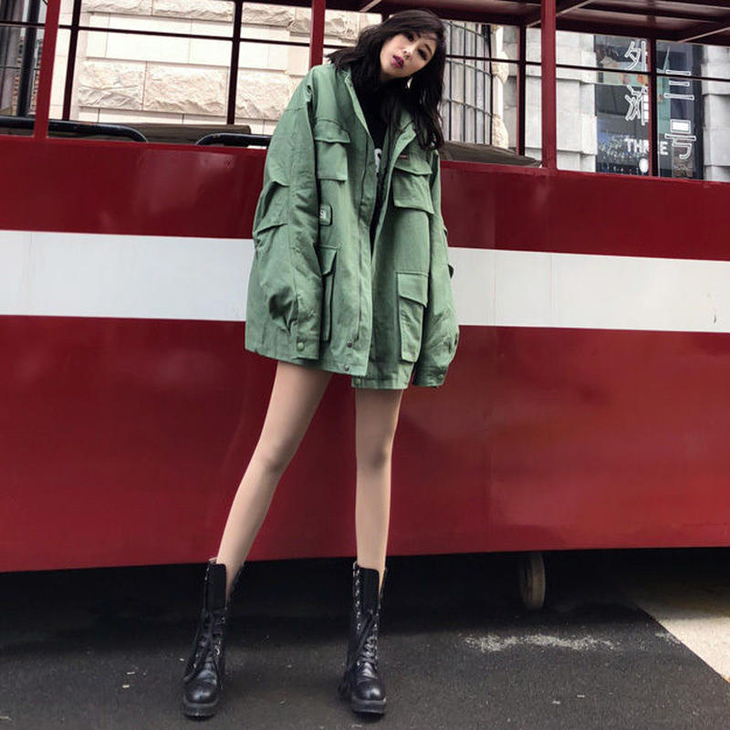 ビッグシルエット コート ミリタリージャケット レディース アメカジ コーデ ファッション オ ビッグシルエット コート ミリタリージャケット レディース アメカジ コーデ ファッション オ
