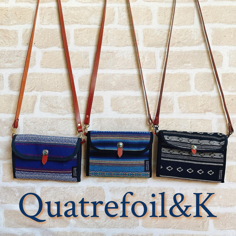 お子様二人用 ２wayショルダーポーチ型の母子手帳ケース Black Native Kil