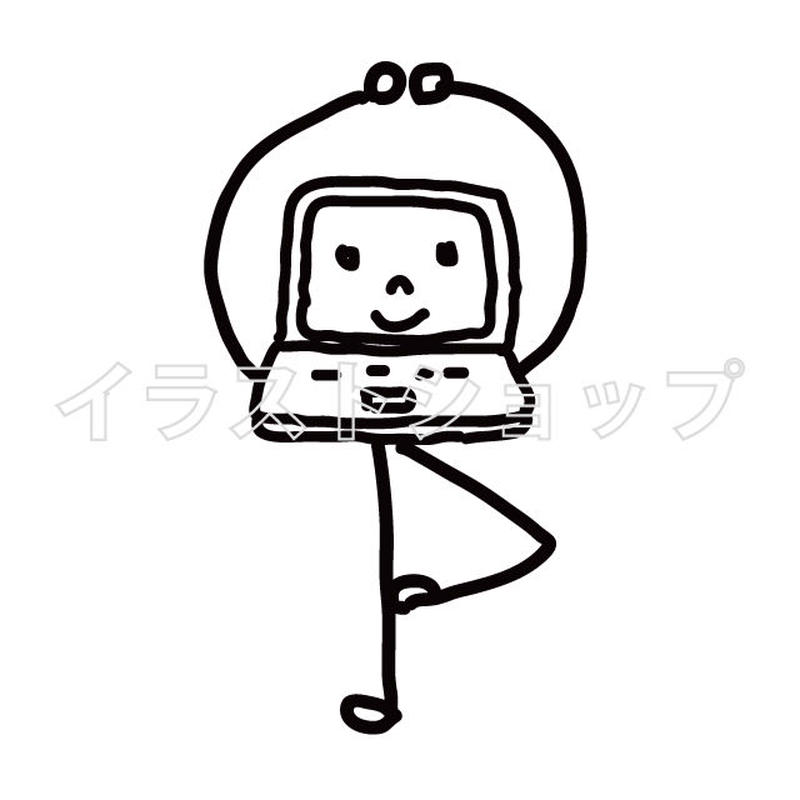 オンラインヨガ パソコン君 イラスト イラストショップ