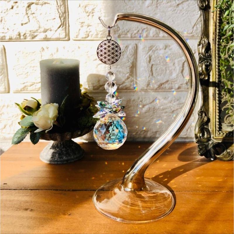 フラワーオブライフ サンキャッチャー スタンド 30mmab Rafa Stone