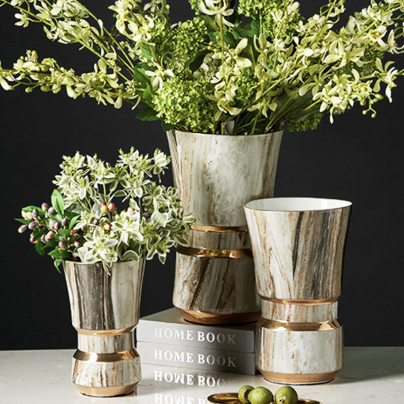 マーブルゴールドフラワーベース S Raffinato