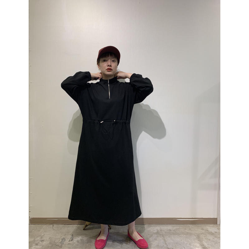 スウェットzipワンピース Black Raglan S Shop