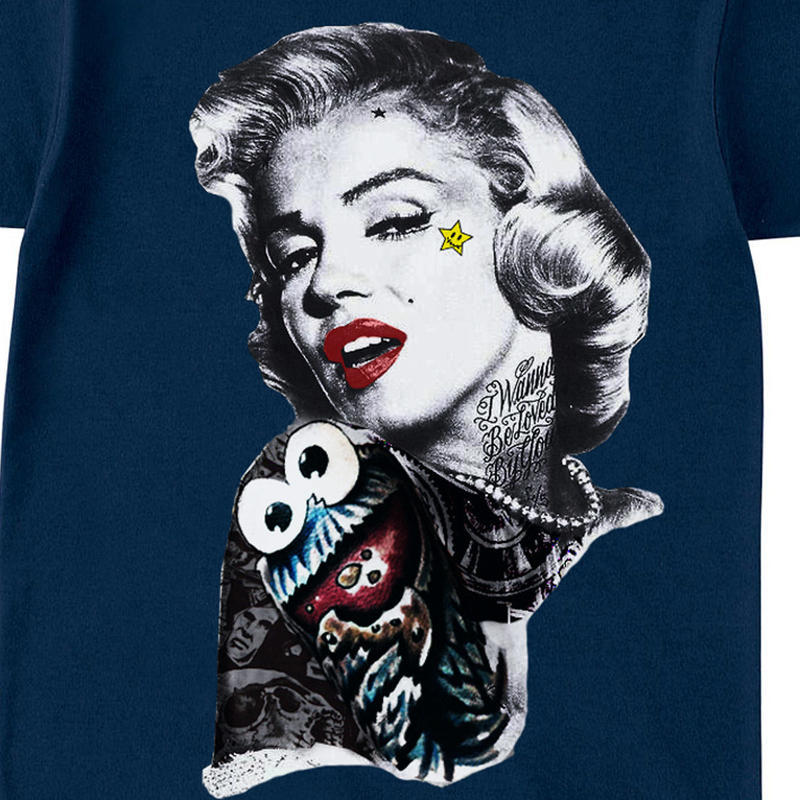 Rarete ラルテ マリリンモンロー クッキーモンスター Tシャツ ネイビー Ra