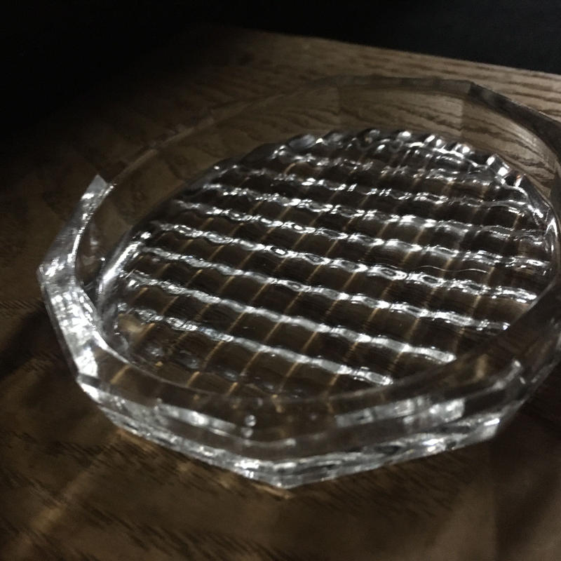 プレスガラスコースター クリアガラス 昭和30年代 れいゆぅる Rayures プレスガラスコースター クリアガラス 昭和30年代 れいゆぅる Rayures