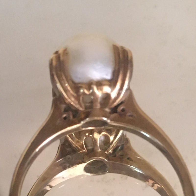 ヴィンテージパールリング 真珠指輪 K18刻印(未使用品) 昭和30年代 ...