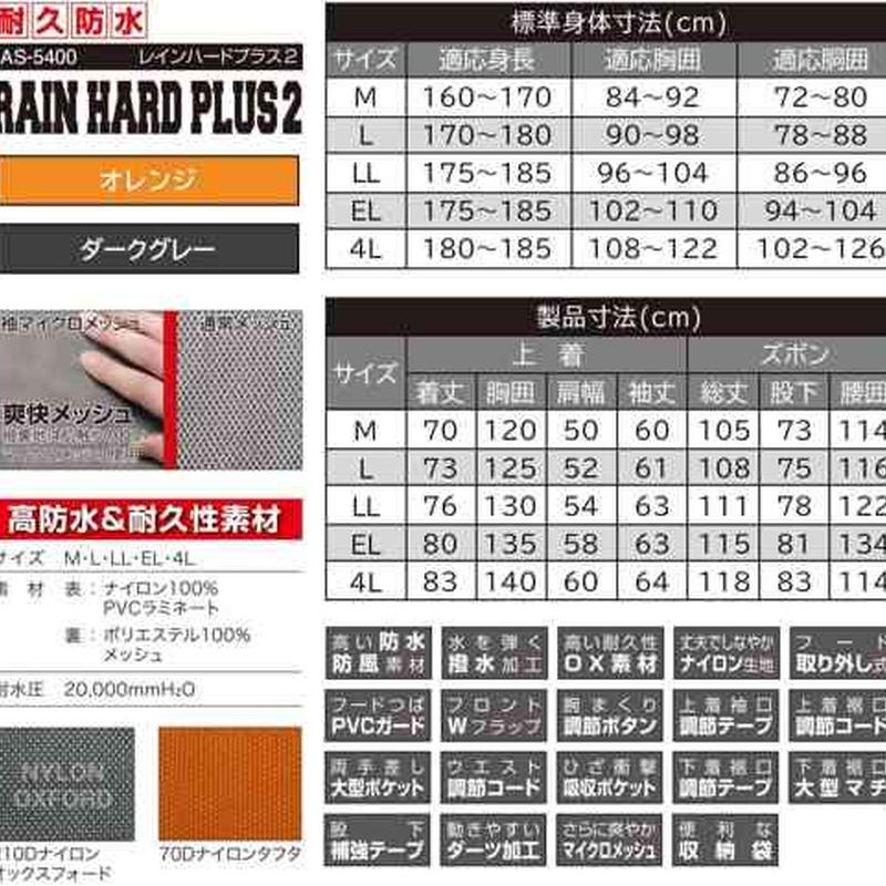 レインスーツ 上下 メンズ 耐水圧000mmh2o 肩 股下 補強加工 袖口調節機能 As