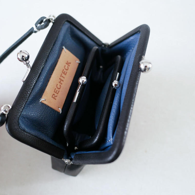 Clasp Purse ハンドル付きがま口財布オヤコセット Black Rechteck