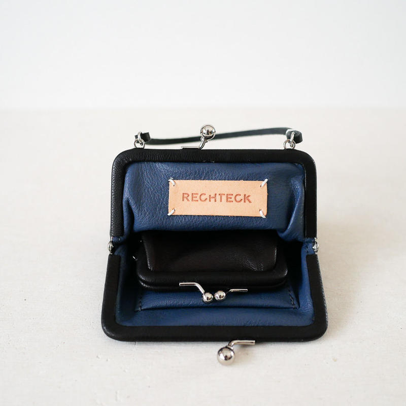 Clasp Purse ハンドル付きがま口財布オヤコセット Black Rechteck