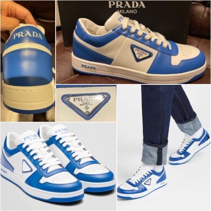 新品prada プラダ ブランドロゴ レザー スニーカー Sohoo Store