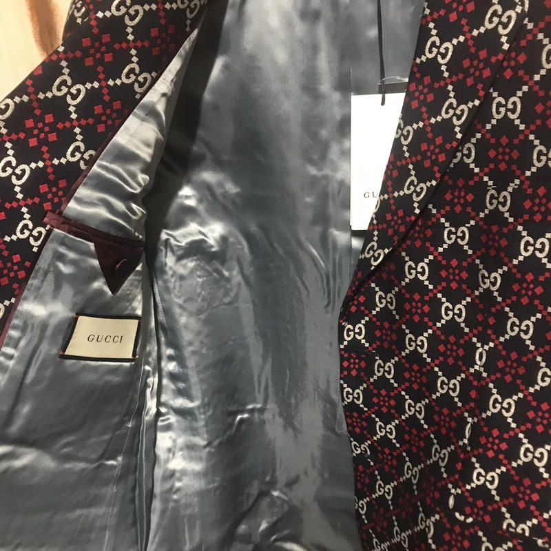 新品タグあり☆GUCCI グッチ GGダイアモンド ジャガード テーラード ...