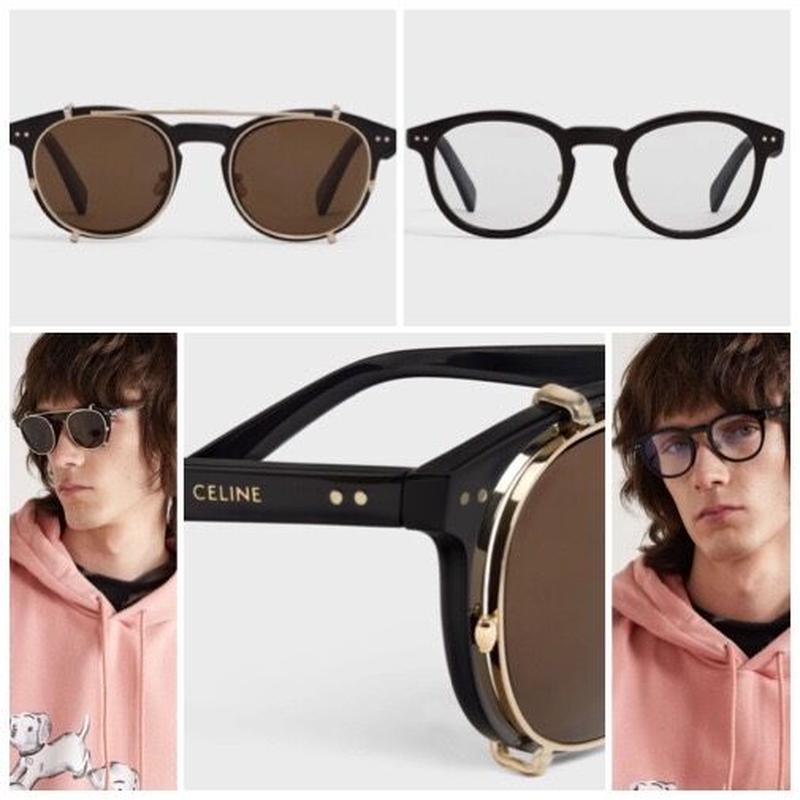 新品タグ付☆CELINE セリーヌ ロゴ ブラックフレーム 38 サングラス