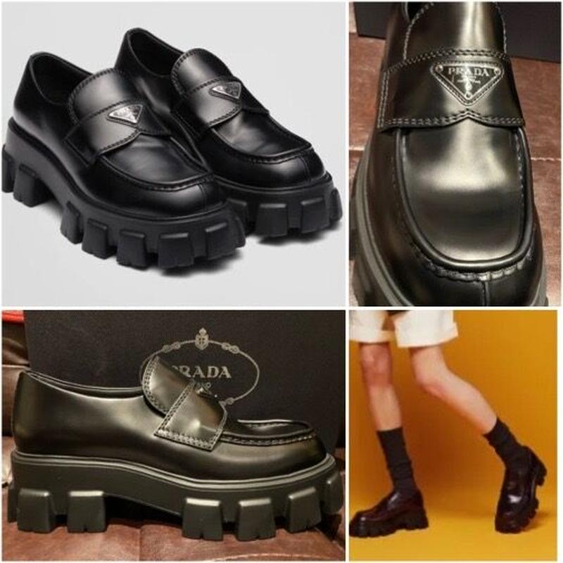 新品PRADA プラダ モノリス ブラッシュドレザー ローファー | SOHOO STORE