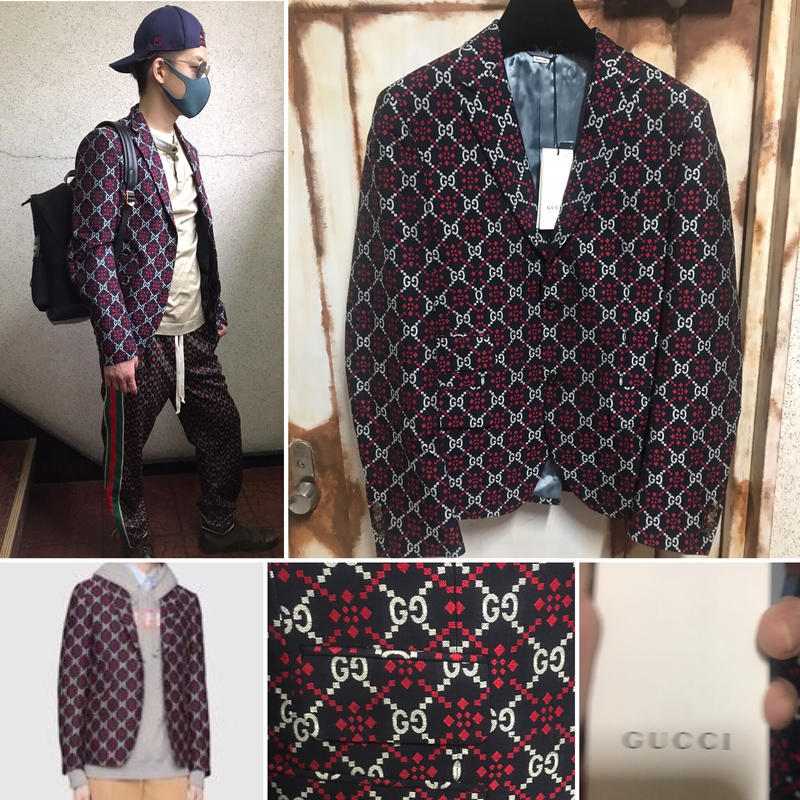 新品タグあり☆GUCCI グッチ GGダイアモンド ジャガード テーラード ...