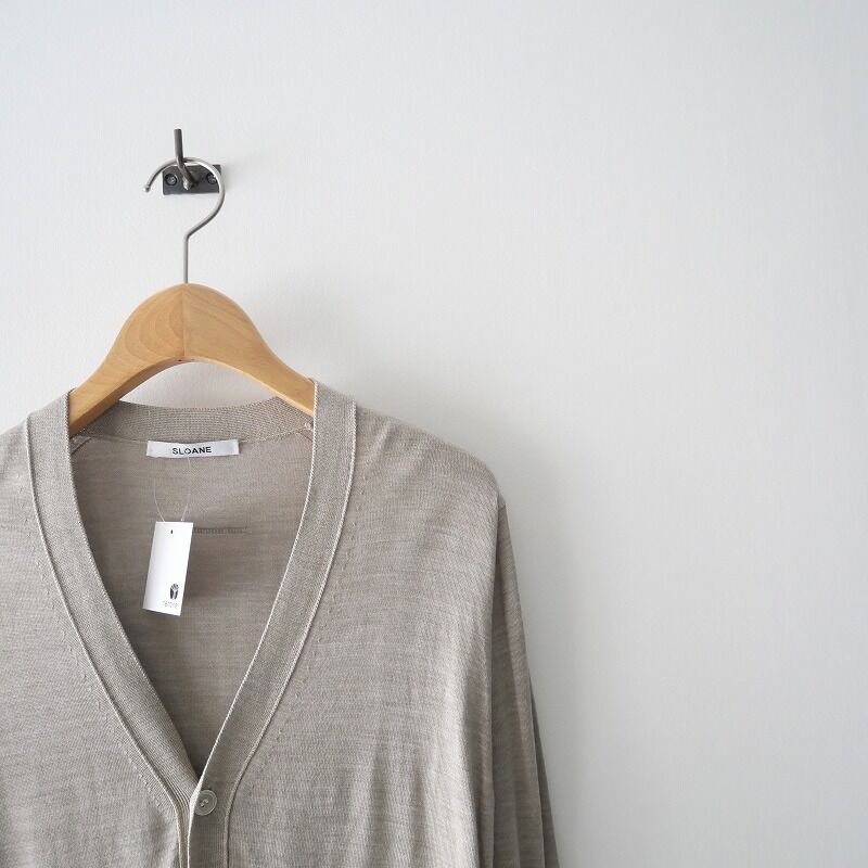 ギフト SLOANE 18G天竺 シルク Vカーディガン カーキ | tatihome.com