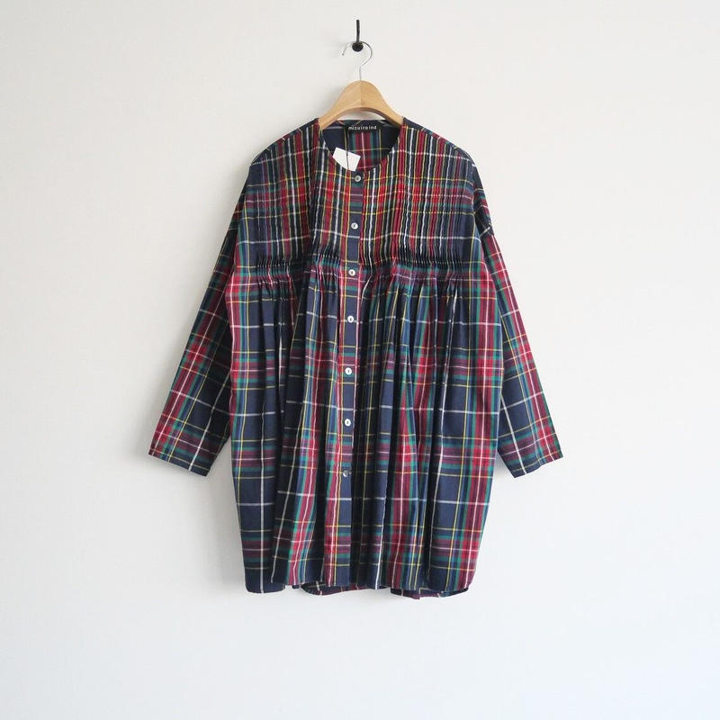 mizuiro ind タータンチェックピンタックチュニックワンピース