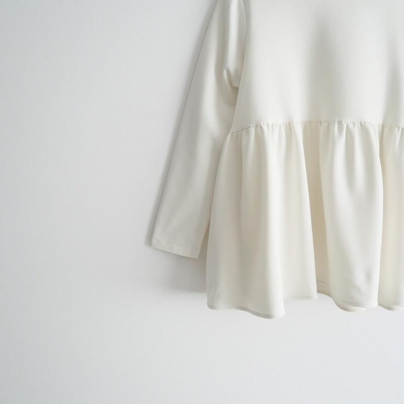 Tシャツ/カットソー(七分/長袖) ソフト裏起毛フリルブラウス【2022AW】