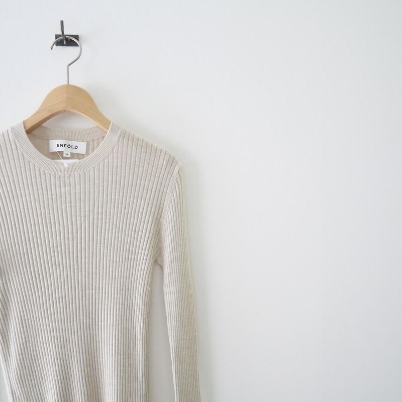 ENFOLD】Soft Wool Rib レイヤーリブPO グレー 