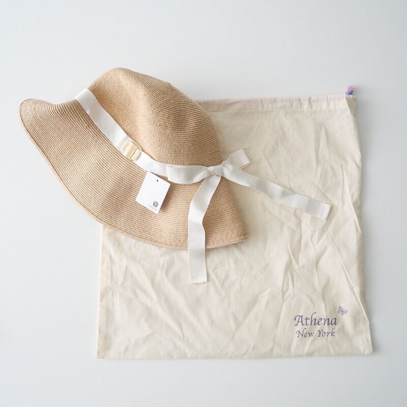 織り柄チェック Athena New York / Rosemary ハット タグ付き未使用品
