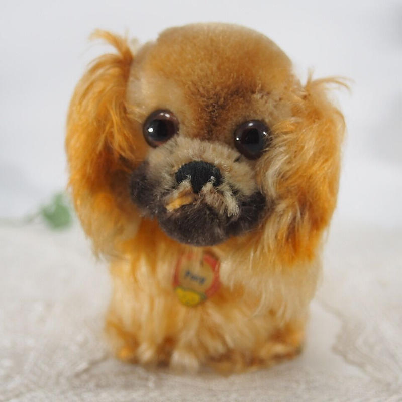 送料無料 シュタイフ Pekinese Peky 14cm オールid S完品 ペキニーズのペ