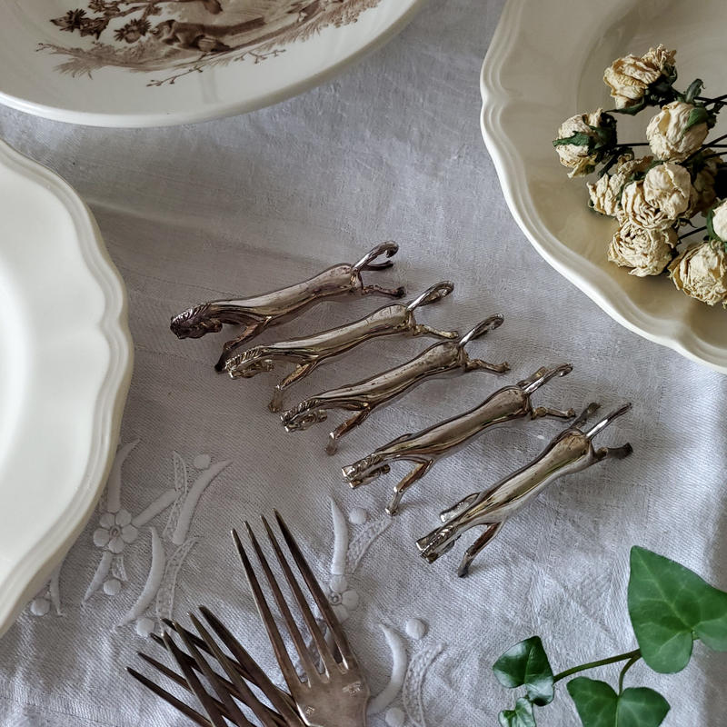 ナイフレスト 箸置き 馬 シルバープレート フランス アンティーク