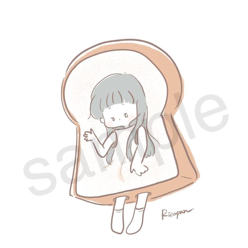 背景白 食パン着ぐるみ ロングヘアー女の子 Ricopan S Store