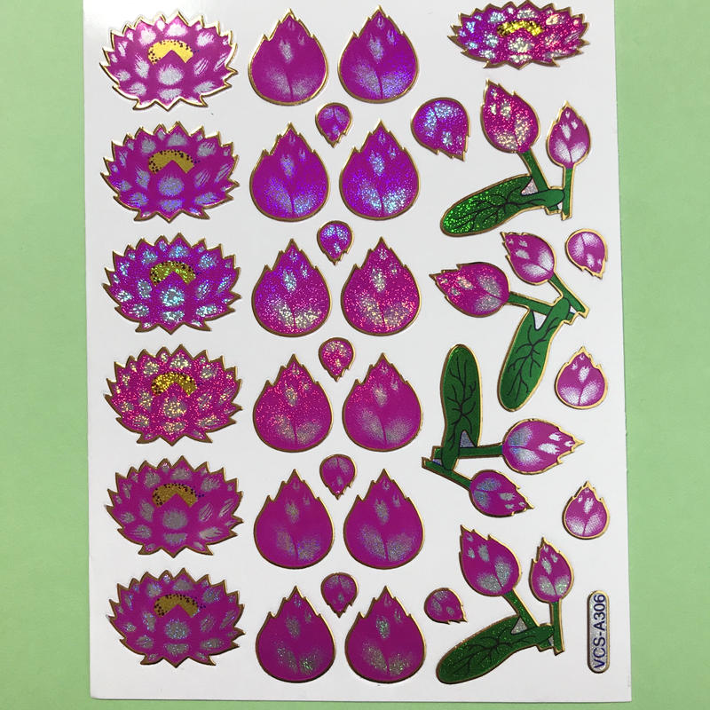 蓮の花 キラキラ シール Lotus Flower Sticker Riri Market