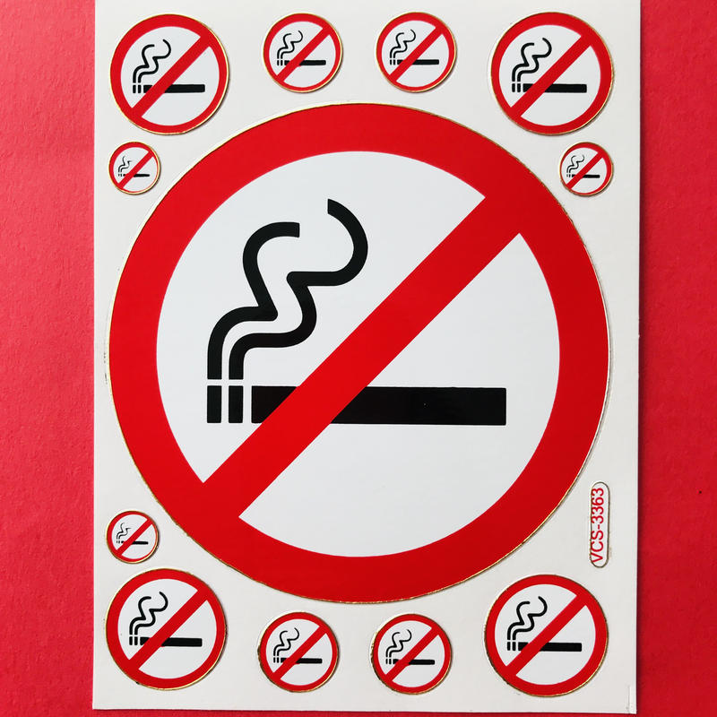 禁煙マーク キラキラ シール No Smoking Sticker Riri Mark