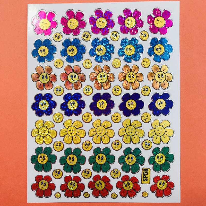 スマイル 花 キラキラ シール Smile Flower Sticker Riri Mar