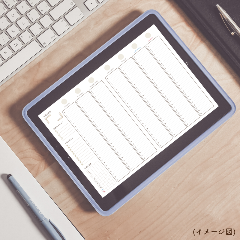 ペタっと貼るだけ手帳 ウィークリー A バーチカル 24時間 Risaworks Store