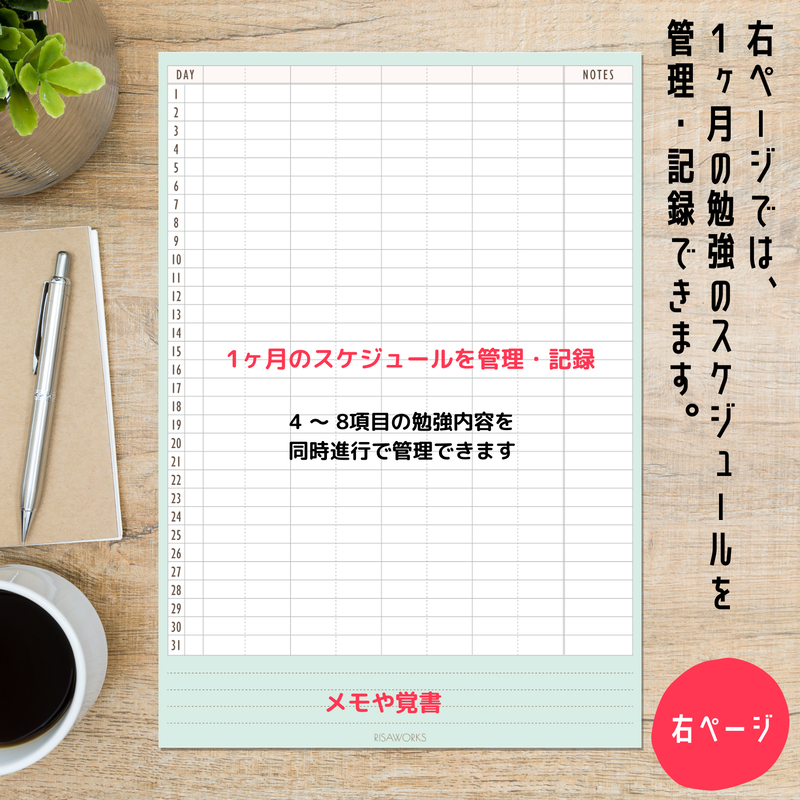 勉強がはかどる スタディプランナー Risaworks Shop