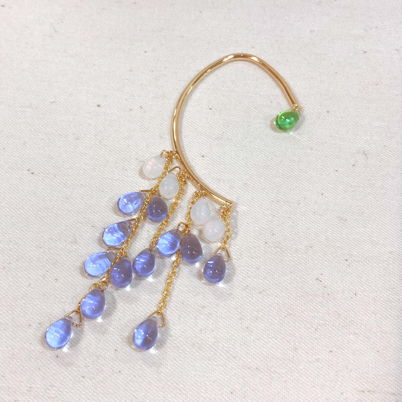 藤の花のイヤーカフ No240 Handmade Rocca