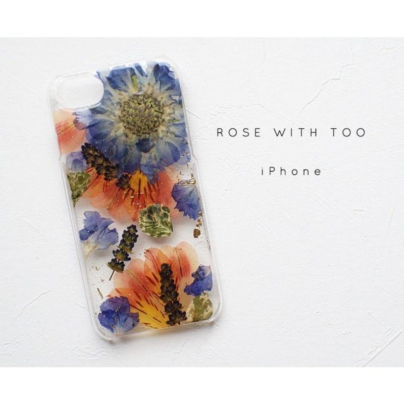 Iphone 押し花ケース 2スカビアルストロメリア 押し花 ケース