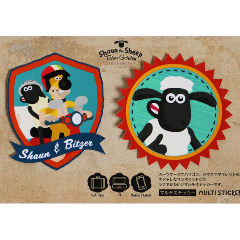ひつじのショーン マルチステッカー2枚セット ローザンベリー多和田公式オンラインストア ひつじのショーン マルチステッカー2枚セット ローザンベリー多和田公式オンラインストア