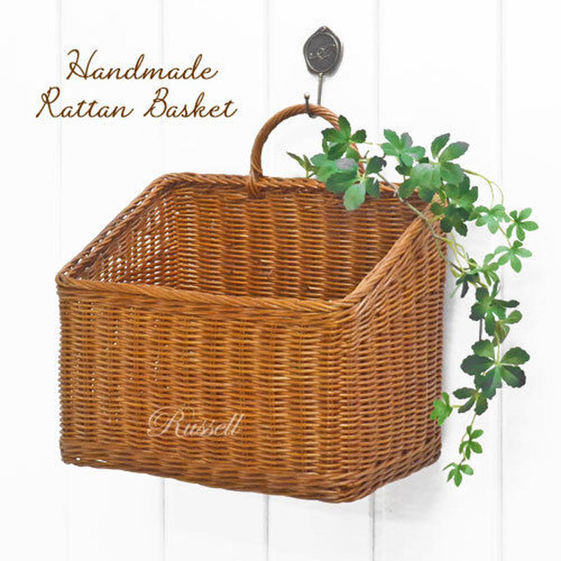 型番504 ５０４ 籐かご バスケット 壁掛け 状差し 整理カゴ 小物入れ かごのお店ラッ