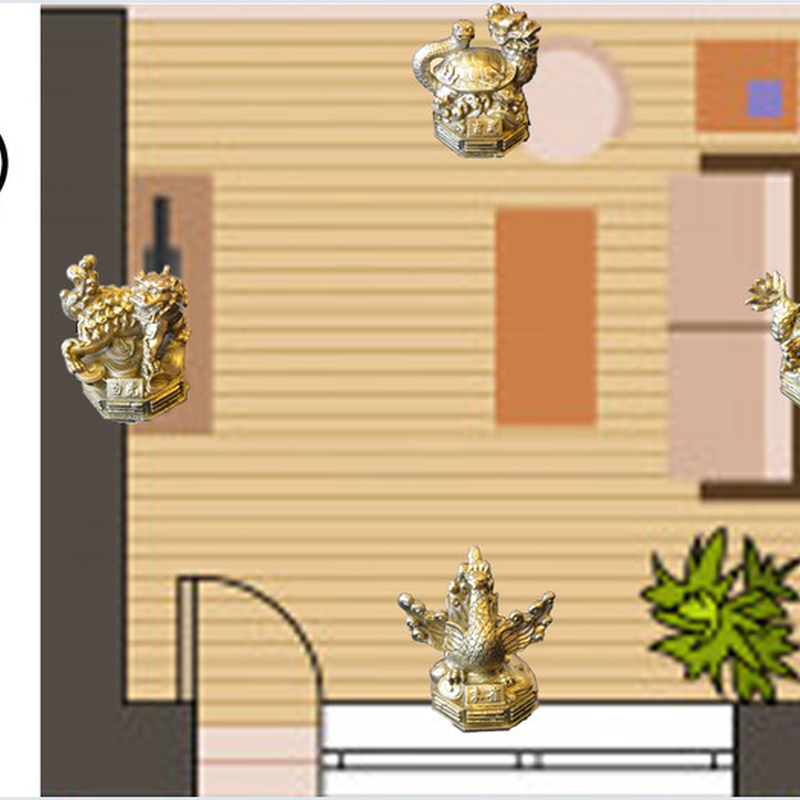 四神相応 置物セット 四獣 風水 結界 開運 金運