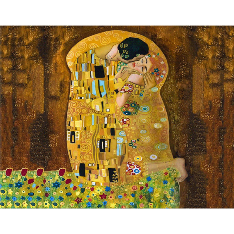 ② グスタフ・クリムト＊GUSTAV KLIMT＊The Kiss/接吻＊40×60cm＊キャ...